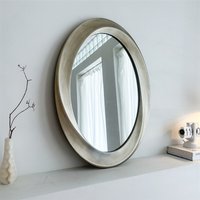 LUVODI 60x80cm Antique Baroque Gold Oval Beveled Framed Wall Mirror Decorative Accent Mirror for Living Room Bedroom Entryway Decor