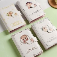 A6 White Cute Animal PU Leather DIY Binder Notebook Cover Diary Agenda Planner Paper Cover School Stationery