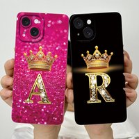 For Apple iPhone 15 Plus Case iPhone15 Pro Crown Letter Cover Soft Liquid Phone Case For iPhone 15 Pro Max iPhone15 Fundas Coque