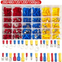Assorted Electrical Crimp Terminal Kit 280/1500pcs - Cold Pressed Male Female Quick Connect Lugs for DIY & Repairs