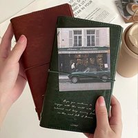 A6 Retro leather surface Loose-leaf Notebook Pu Cover Bussiness Travel binder Notepad Exquisite Senior Custom Office Diar