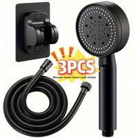 3pc Luxurious Pressurized Handheld Shower Head - 5 Modes Adjustable Water Output, Thermostatic Control, Polished Finish, Hanging