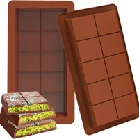 Chocolate Bar Molds Silicone Bars Break Apart Wax Melt Mould Easy Release Rectangle Durable for Protein and Energy Handmade Gift