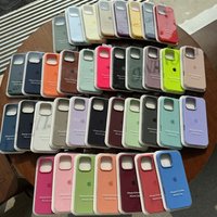 Luksusowe etui na telefon z płynnego silikonu w jednolitych, cukierkowych kolorach do Apple iPhone 17 Pro 16 15 14 13 18 Pro Max, odporne na wstrząsy, z logo.