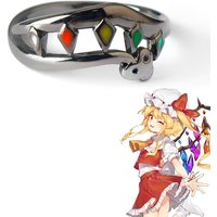 Game cosplay Touhou Project Ring figure Flandre colorful Opening Adjustable finger Rings Jewelry Accessories fans Gifts