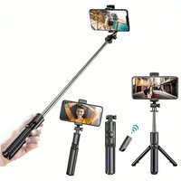 1PC Selfie Stick Wireless Selfie Stick With Tripod Stand Selfie Stick , Remote Control, Phone Holder And Built-In Tripod