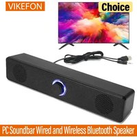 Drahtlose Bluetooth- und PC-Soundbar, kabelgebundener Lautsprecher, USB-betriebene Soundbar für TV, PC, Laptop, Gaming, Heimkino, Surround-Audiosystem