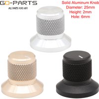 25x22mm Solid Full Aluminum Volume Control Knob Hifi DIY Guitar AMP Effect Pedal Radio Car Audio 6mm Shaft Silver Black Golden