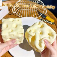 Squishy Jumbo Cheese Cube Stress Ball Squeeze Toys Soft Non Rebound Fidget Toy ASMR Sensory Anti Stress Toys for Adults