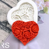 Heart Rose Silicone Sugarcraft Mold Resin Tools Cupcake Baking Mould Fondant Cake Decorating Tools