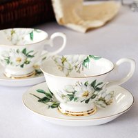 Elegant Floral Bone China Tea Cup and Saucer Set for Afternoon Tea and Home Decor Ideal Gift for Tea Lovers Coffee Cup
