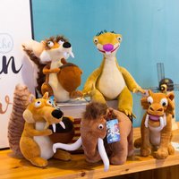 Ice Age Plush Toys Stuffed Mammoth And Saber Toothed Tiger Cartoon Animals Soft Dolls For Kids Children Birthday Gift Playmates