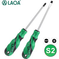 LAOA 2pcs Screwdriver Sets Phillips and Slotted S2 Screwdrivers with Magnetic Hand Tools