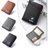 Car Emblem Soft Wallet Leather Mini Credit Card Purse Wallet for BMW 2 5 6 7 Series F20 G20 G30 X1 X3 X4 X5 X6 F15 G05 Sticker