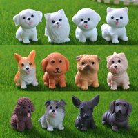 Dog puppy DIY Fairy Garden Miniatures Micro Landscape Animal Figurine Ornament Lovely Lucky Statue Craft Home Decorations