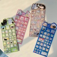 NEKONI Cartoon Happy 3D Stickers Square Drop Block Seal Diy Scrapbooking Journal Sticker Diary Stationery Sticker School Office