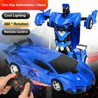 2-in-1 RC Transforming Robot Car Toy, 2.4G Remote Control Racing Deformation Vehicle, Automatic Transform Car for Boys Kids Gift
