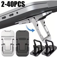 Foldable Laptop Stand with Plastic Base Adjustable Portable Desktop Riser Hidden Keyboard Storage Ergonomic Design for Improved