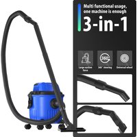 3-in-1 Wet/dry Vacuum Cleaner Industrial Barrel Vacuum Cleaner Multi-Function 16KPA Powerful Suction Bagless 15L Capacity