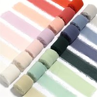 3 Rolls Frayed Edged Satin Handmade Chiffon Silk Ribbon For Wedding Invitation Bouquets Birthday Party DIY Decoration Gift 15m image 4