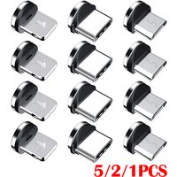 Round Magnetic Cable Tip Micro USB Charging Cable Plug USB Type C Magnet Cable Adapter for Iphone Magnet Charger Cable Tips