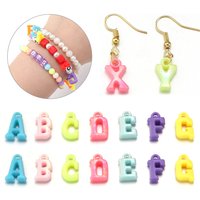 100pcs Plastic Color A-Z Letter Charms Bead Mixed Single Alphabet Pendants for DIY Bracelet Earring Necklace Jewelry Accessories