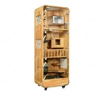 Chinchilla cabinet cage Solid wood oak pet villa cage, aluminum alloy ice nest cooling, cabinet cage
