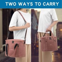1pc Insulated Lunch Bag For Men/Women, Reusable Large Lunch Cooler Box Tote Shoulder Strap For Work Office Picnic Beach Travel