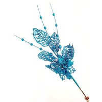 1/6/10pcs 42CM short Christmas Artificial flower Glitter decorated festival flowers for Xmas new year wedding new house moving