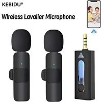 Wireless 3.5mm Lavalier Lapel Microphone Omnidirectional Condenser Mic for Camera Speaker Smartphone Recording Mic for YouTube