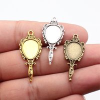 WYSIWYG 10pcs 16x36mm 3 Colors Mirror Charms Pendant For DIY Jewelry Making Handmade Jewelry Craft Findings