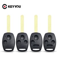 KEYYOU 2/3/4 Buttons Car Key Case Shell Remote Key Fob Cover For Honda Cr-V Civic Fit Accord Insight Ridgeline 2003 2008 2009
