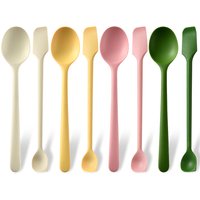2Pcs Silicone Jam Spoon Ladle Soup Spoon Ramen Noodles Tablespoons Scoop Rice Salad Stirring Spoons Kitchen Teaspoons