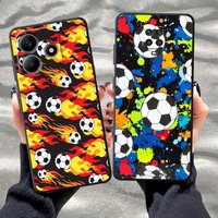 Soft Funda Back Phone Cover Case for Xiaomi Poco F5 F3 X4 X3 Pro F4 C85 C71 X3 NFC Colorful Cartoon Football