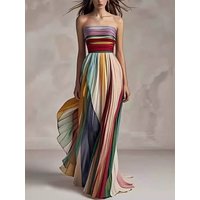 Sexy Strapless Dress High Waist Sleeveless Women's Dress Summer Fashionable Casual Dresses for Ladies