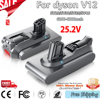 For Dyson V12 Battery 6000/8000/10000 mAh 25.2V Battery Compatible With SV20 SV30 SV35 SV46 Vacuum Cleaner Long battery life