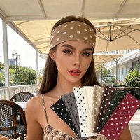 AWAYTR Bohemian Wide Stretch Headbands Polka Dot Headwrap Turban Women's Wide Yoga Elastic Hairbands Bandana Hair Accessories