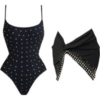 2Pcs Diamond Swimsuit Women Sexy Bikini Bandeau Biquini Push Up Swimwear Female Shiny Bathing Suit Mesh Beach Outfit Mini Skirt