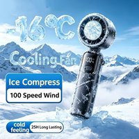 Ice Cooling Handheld Fan High speed multiple gears Turbo Portable USB Desk Fan Foldable/Hangable Fast Chill Ice Compress