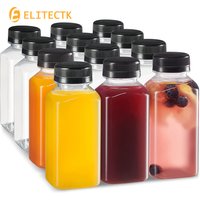8 OZ plastic juice bottles 12 Pack - 8oz plastic bottles with caps, small juice containers with lids for fridge, mini bottles