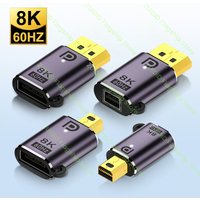 Mini DP to Displayport 1.4 Adapter Converter 8K@60Hz Bi-Directional DP to Mini DP Male to Female Cable Extender for MacBook Pro