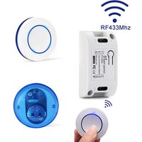 433MHz Wireless Light Switch 10A Relay Breaker Remote Control 220V 110V Mini Round Button Wall Switch for Home LED Lamp