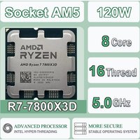 AMD Ryzen 7 7800X3D 8-Core 16-Thread 5NM 4.2GHz/5.0GHz L3=96MB 120W CPU Gaming Processor Socket AM5 DDR5 NEW No Cooler No Fan