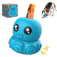 Octopus Chew Toy for Dogs Safe Durable Silicone Interactive Treat Holder Slow Feeder Squeaky Fun Dispenser IN/OUT Blue