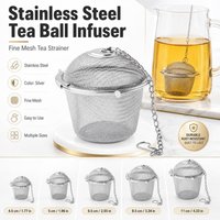 1~3pcs Stainless Steel Mesh Herbal Ball Reusable Tea Spice Strainer Teakettle Locking Tea Filter Seasoning Ball