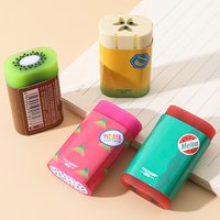 5-Piece Set of Randomly Assorted Fruit-Shaped Erasers, Cute Sandwich Fruit-Shaped Erasers for Students, Creative Erasers That Erase Cleanly Without Leaving Marks
