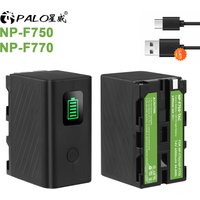 PALO NP F750 NP F770 Battery with TYPE-C Input Port For Sony NP-F550 F970 F750 F770 CCD-TRV58 MC1500C QM91D CCD-RV100 CCD-TRV58