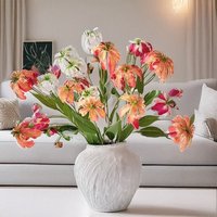 80CM Fake Gloriosa Lily Modern Living Room Floral Arrangement Dining Table Display High Ceiling Decoration Photography Props