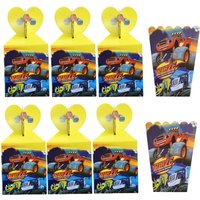6/24pcs Blaze Monster Truck Car Party Supplies Candy Box Popcorn Box Birthday Truck Car Party Decoration Gift Bag Racer Boy Toy
