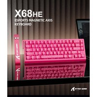 ATTACK SHARK X68HE Magnetic Keyboard Red Wired Mechanical for Pro Gaming 0.01mm Rapid Trigg 8000Hz SOCD/Rs 0.125ms 128K Rate